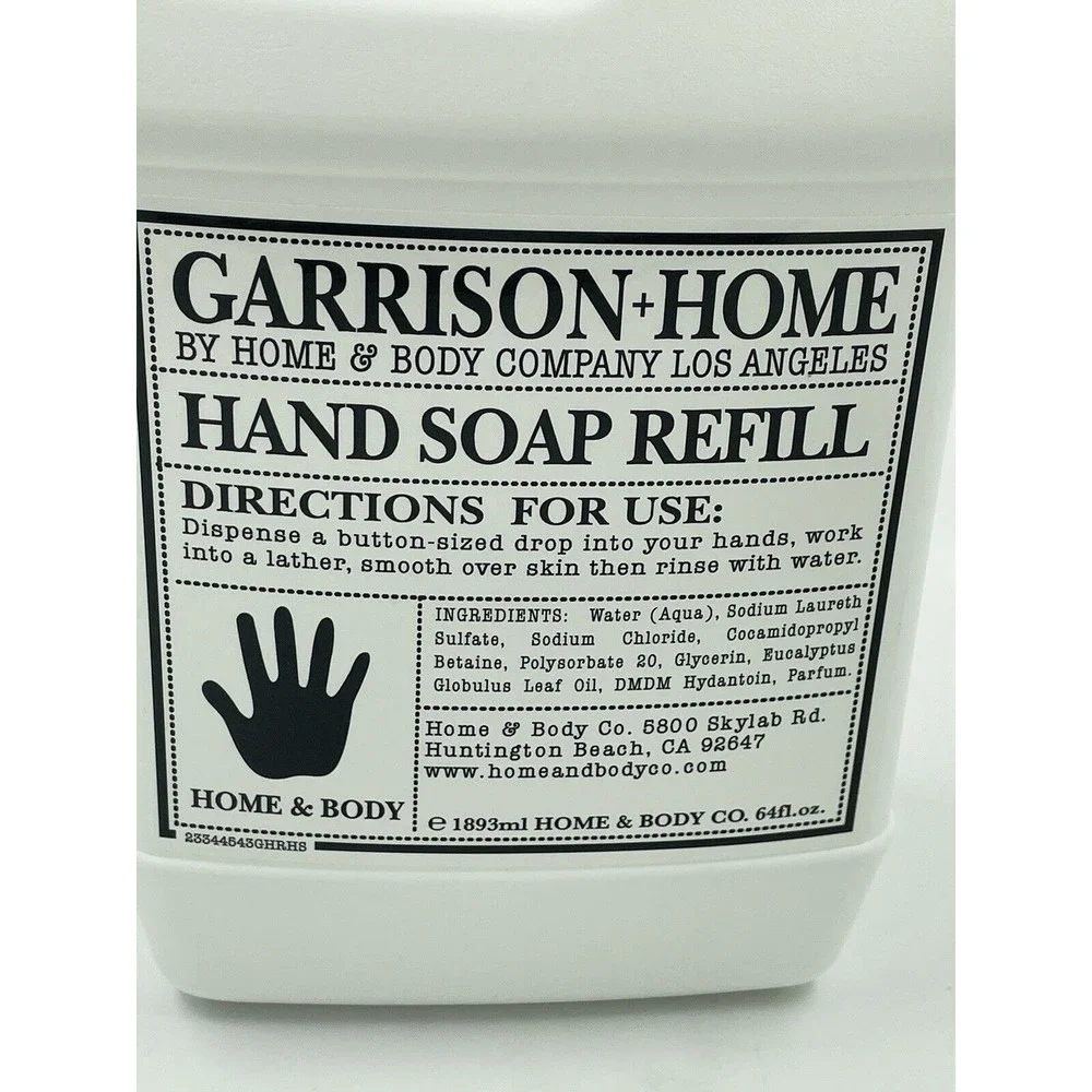 Garrison + Home No. 5  LEMON VERBENA Foaming Hand Soap Refill 64 oz W Eucalyptus - Picture 6 of 6